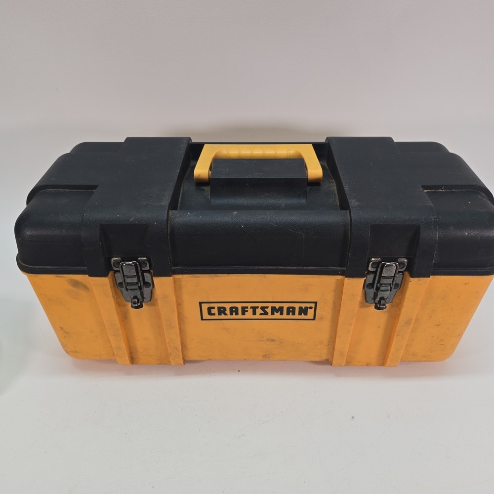 CRAFTSMAN Professional 20" Yellow/Black Plastic Tool Box w/Tray #65432, USA